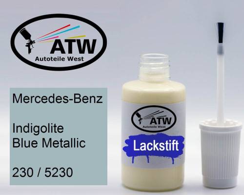 Mercedes-Benz, Indigolite Blue Metallic, 230 / 5230: 20ml Lackstift, von ATW Autoteile West.